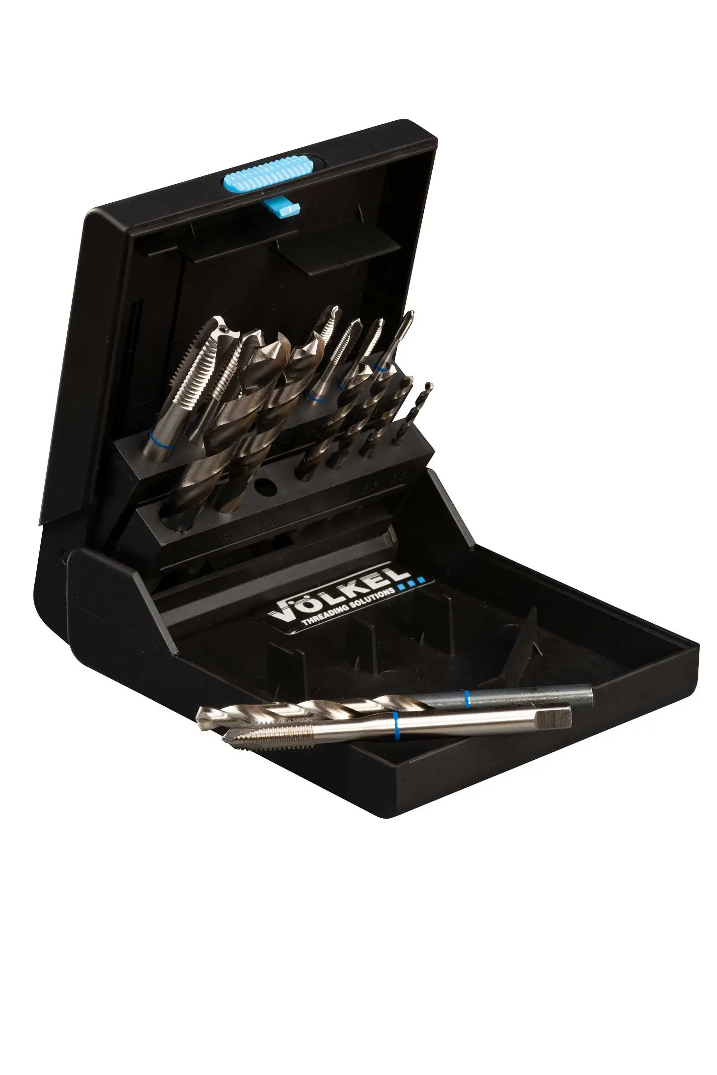 Machine taps BLUE RING HSSE (set of 14 pcs.) incl. twist drills DIN 371/376 Form B M 3 - M 12