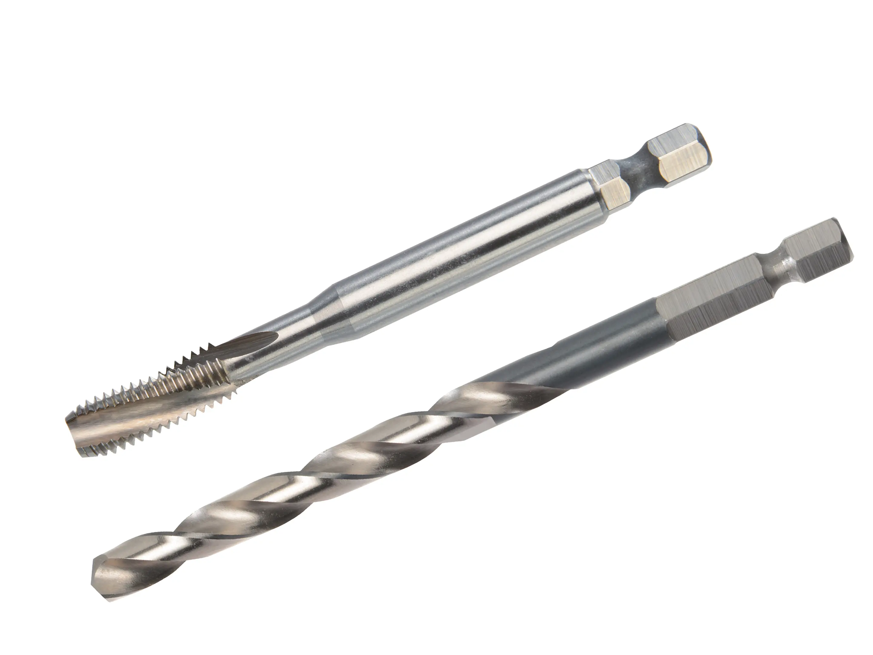 TwinBox HexDrive Maschi a macchina + punte elicoidale DIN 371 Forma C 15° SP HSSE - M 3 - M 12 TwinBox HexDrive Maschi a macchina + punte elicoidale DIN 371 Forma C 15° SP HSSE - M 3 - M 12