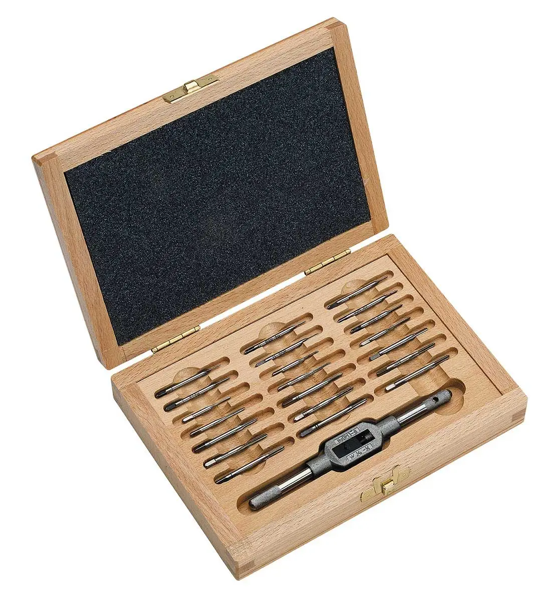 Miniature hand taps HSS (set of 22 pcs.) DIN 352 M 1 - M 2.6