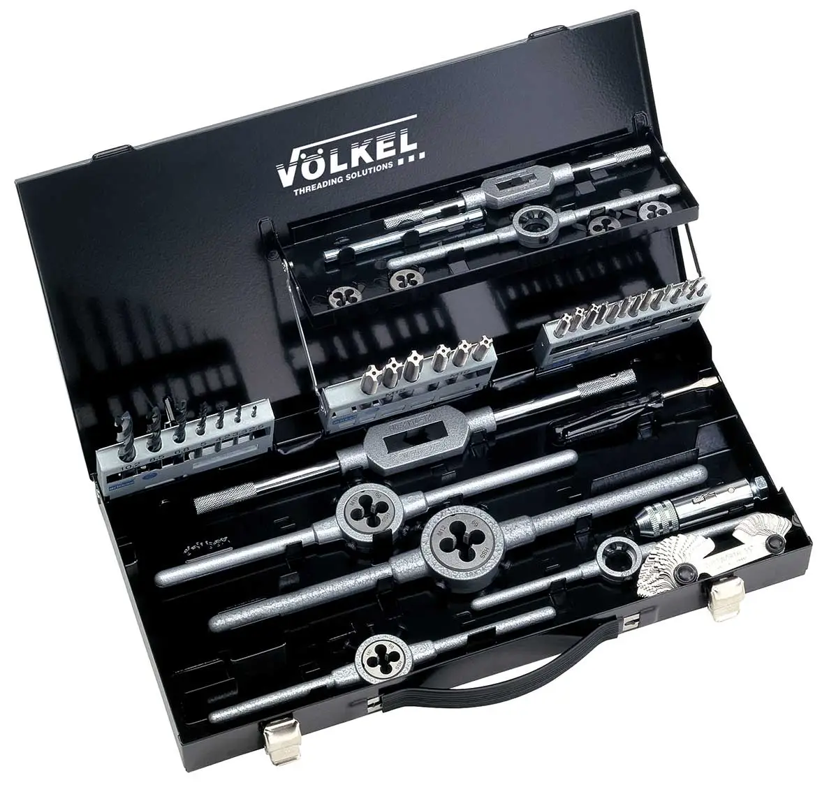 Hand taps and round dies, left hand (set of 43 pcs.) incl. twist drills M 3 LH - M 12 LH