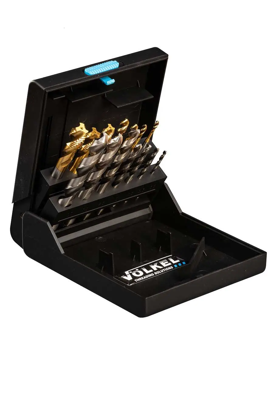 P.K.48 Machine taps HSSE TiN (set of 14 pcs.) incl. twist drills DIN 371/376 Form C 35° SP M 3 - M 12