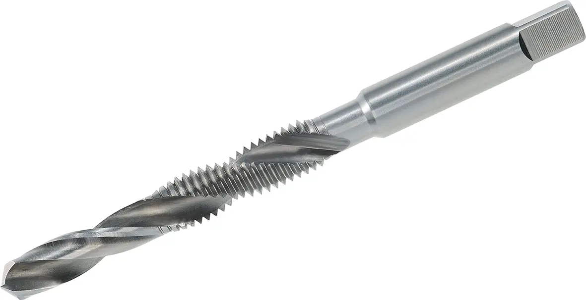 Macho Máquina Combinado con mango cilíndrico y cuadradillo de accionamiento Norma de Fábrica 30° SP HSSE M 3 – M 12
