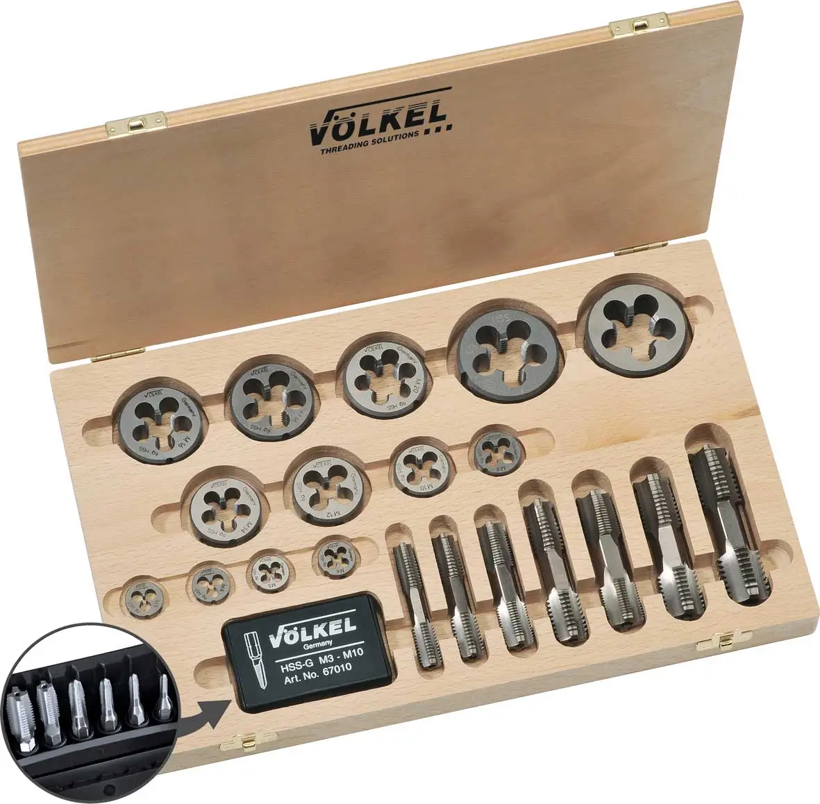 HexTap - Double ended tap, Multi-Drive + round dies (set of 22 pcs.) M 3 - M 20
