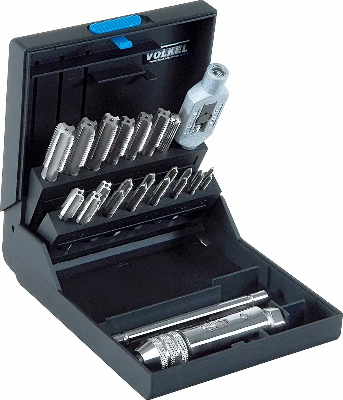 Hand taps, left hand (set of 23 pcs.) incl. ratchet M 3 LH - M 12 LH