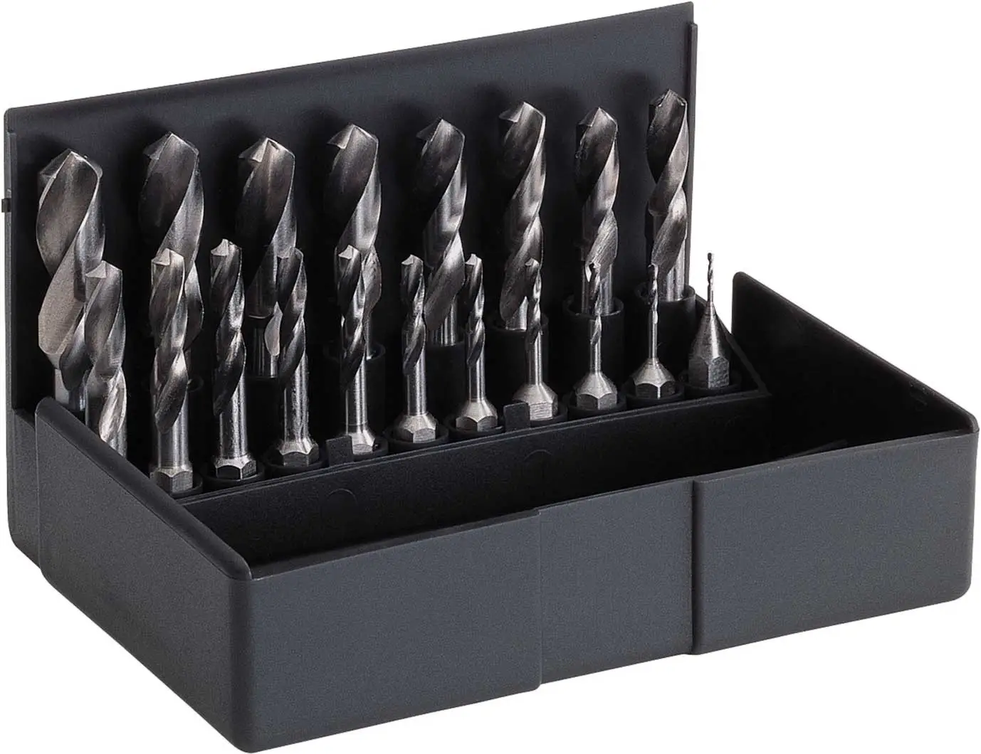 Twist drill bits 1/4" for metal (set of 19 pcs.) 1.0 - 10.0 mm